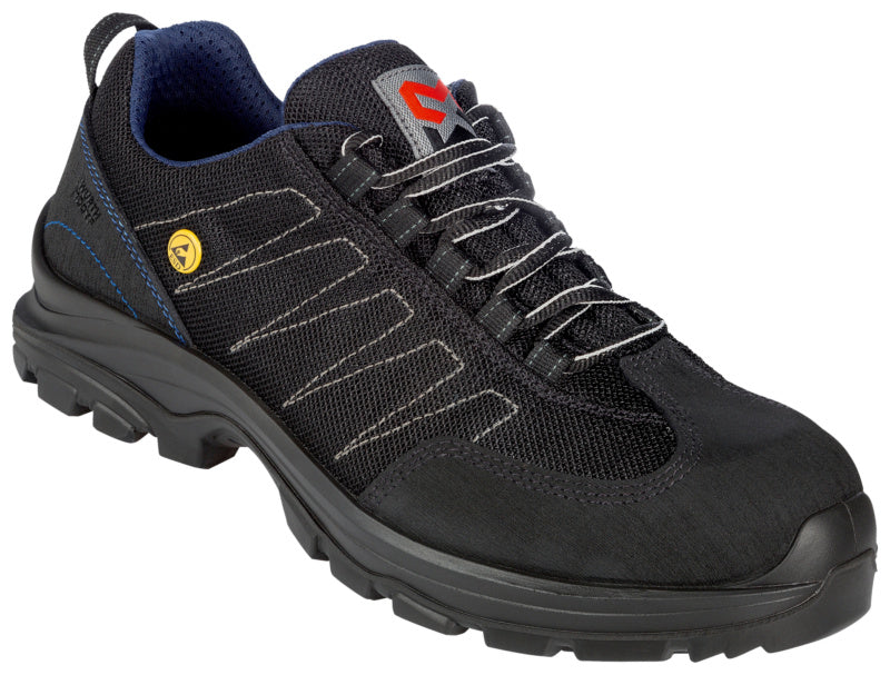 Schwarzer Sicherheitshalbschuh S1-HS mit ESD-Schutz und robustem Design