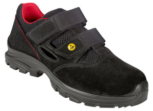 Schwarze Sicherheitssandale S1P JOY FLX mit durchtrittsicherer Sohle und ergonomischer Innensohle.