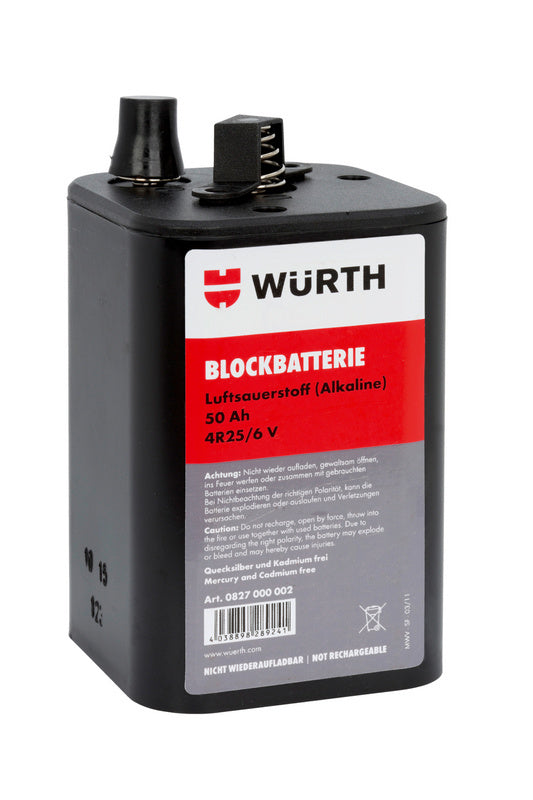 Blockbatterie-BLCKBATT in schwarzem Gehäuse, robust mit klaren Anschlussklemmen.