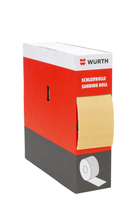 Schleifpapierrolle Trocken TSPAP ROLL, 115 mm breit und 20 m lang, für vielseitige Schleifarbeiten.
