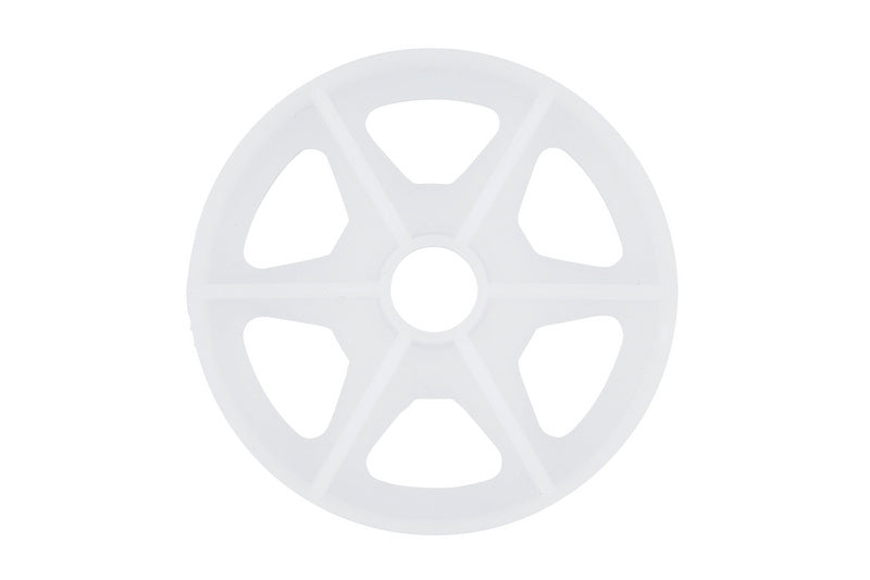 Hundert robuste DBL-(W-DH)-KST-D50MM Bauteile mit 50 mm Durchmesser in Verpackungseinheit.