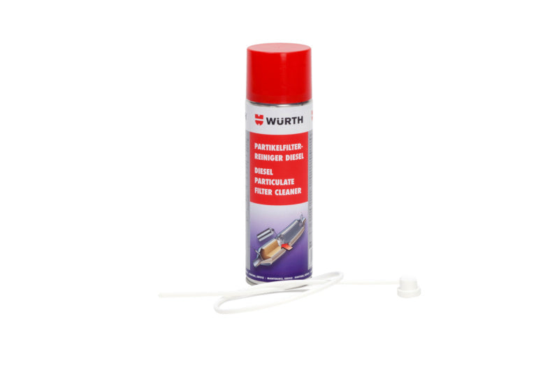 Reiniger für Rußpartikelfilter in einer spraybaren Flasche mit grünem Etikett.