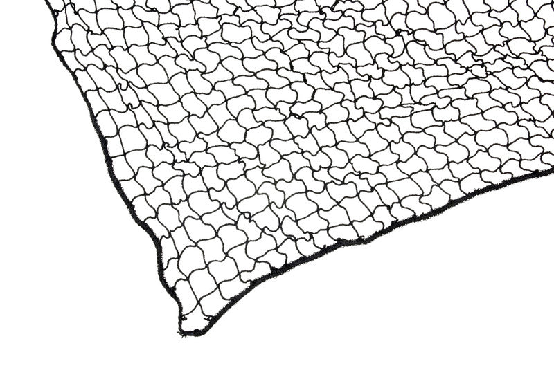Schutznetz aus robustem PP-Material, schwarz, für Pritschenfahrzeuge und Lieferwagen.