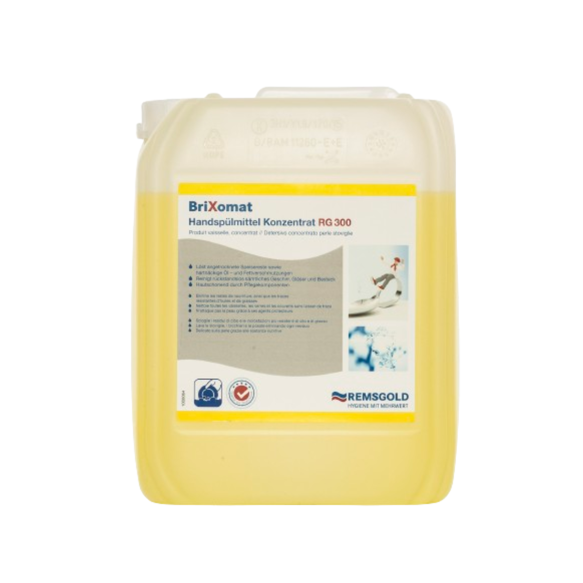 10kg Kanister Brixomat Handspülmittel Konzentrat RG 300 für manuelle Geschirrreinigung.