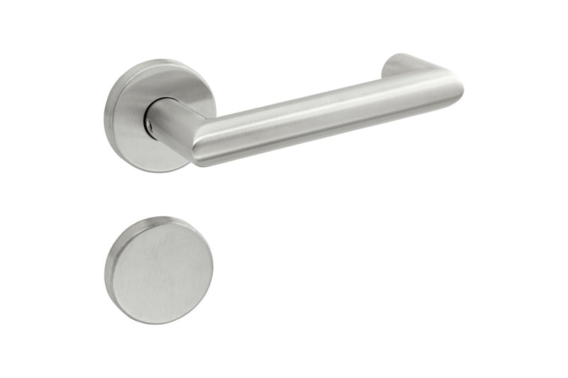 Edelstahl-Türdrücker mit ergonomischem Design für Brandschutz- und Paniktüren.