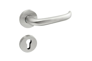 Edelstahl-Türdrücker TD-A2-A510-CLICK-ROS mit ergonomischem Griff und modernem Design.