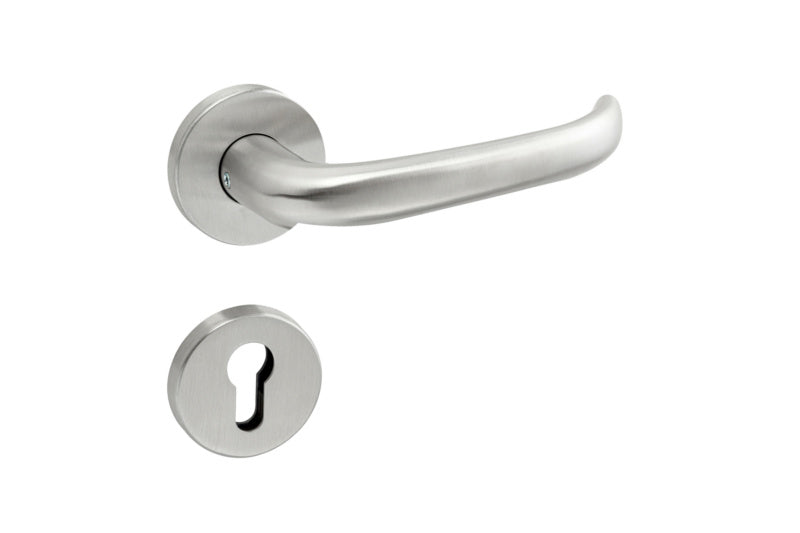 Edelstahl-Türdrücker TD-A2-A510-CLICK-ROS mit ergonomischem Griff und modernem Design.