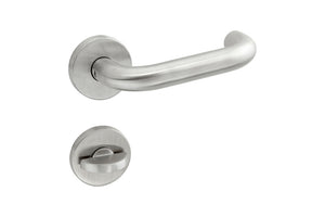 Edelstahl-Türdrücker TD-A2-A502-CLICK-ROS mit ergonomischem Design und glatter Oberfläche.