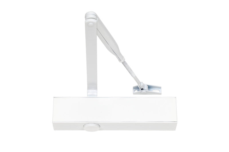 Weißer Türschließer mit Scherengestänge Modell TRSHL-SHERGESTNG-STS340 für sanftes Schließen