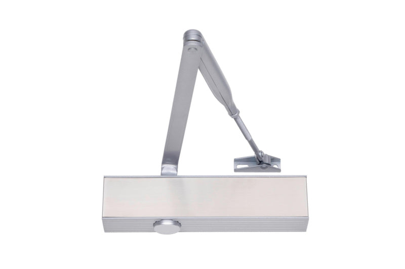 Türschließer mit Scherengestänge, robust und für Innen- und Außentüren geeignet.