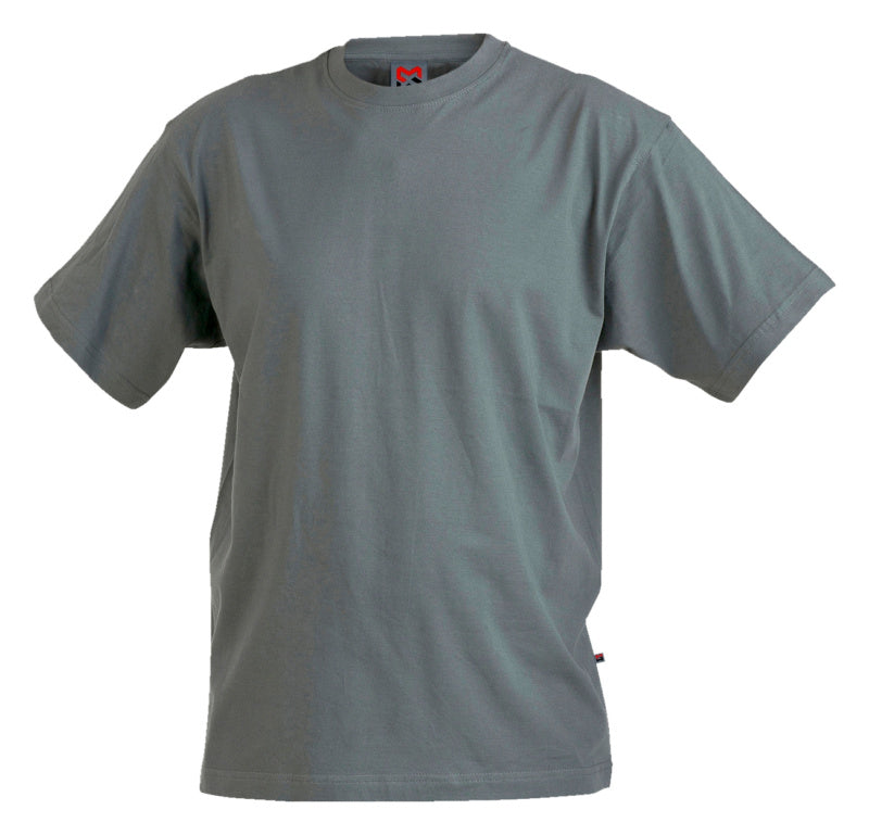 Graphitfarbenes Arbeitsshirt aus robustem Baumwollmischgewebe mit ergonomischer Passform.