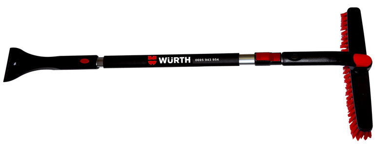 Ausziehbare Eiskratzer mit Griff, Länge 1,00 bis 1,40 Meter, ein Stück sichtbar.