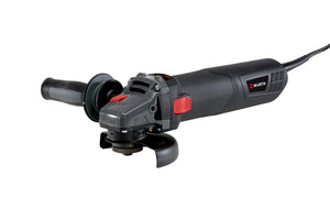 Winkelschleifer Elektro 125 mm mit ergonomischem Design und integrierter Schutzhaube.