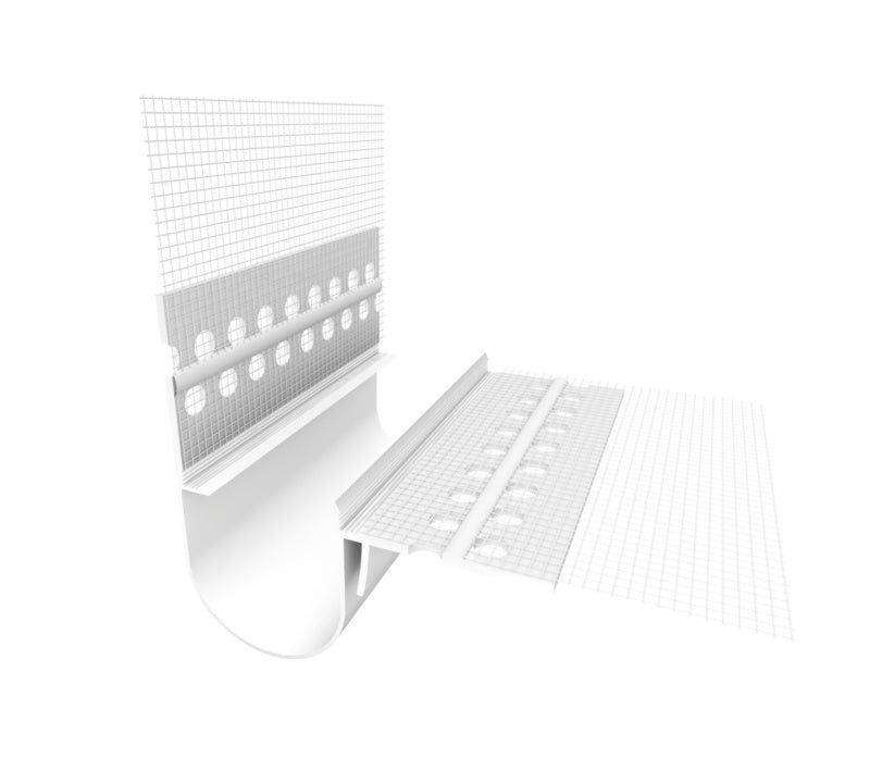 Dehnfugenprofil mit Abzugskante, 5 mm breit und 2,5 m lang, für flexible Anwendungen.