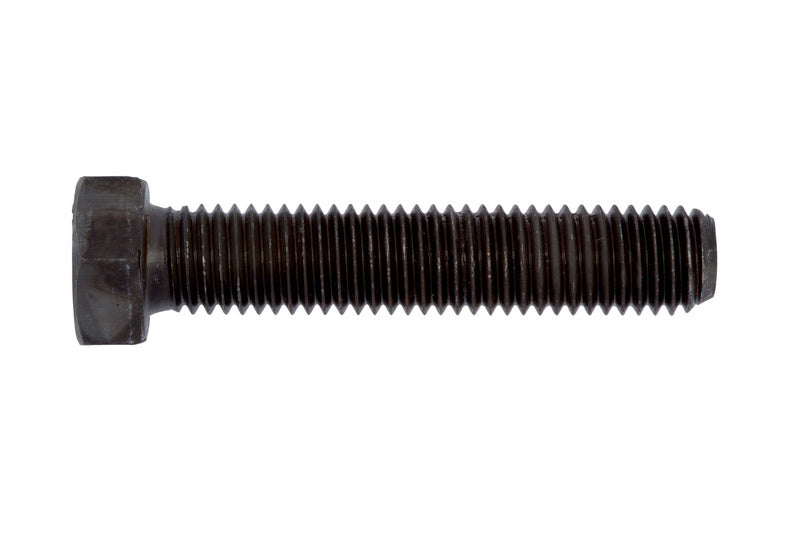 Schraube mit Sechskantkopf nach ISO 4017, schwarz beschriftet, für Behälterbau und Maschinenbau.