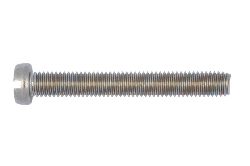 Schraube Zylinderkopf mit Schlitz, A2K Edelstahl, DIN 84, zylindrische Form, Schlitzantrieb.
