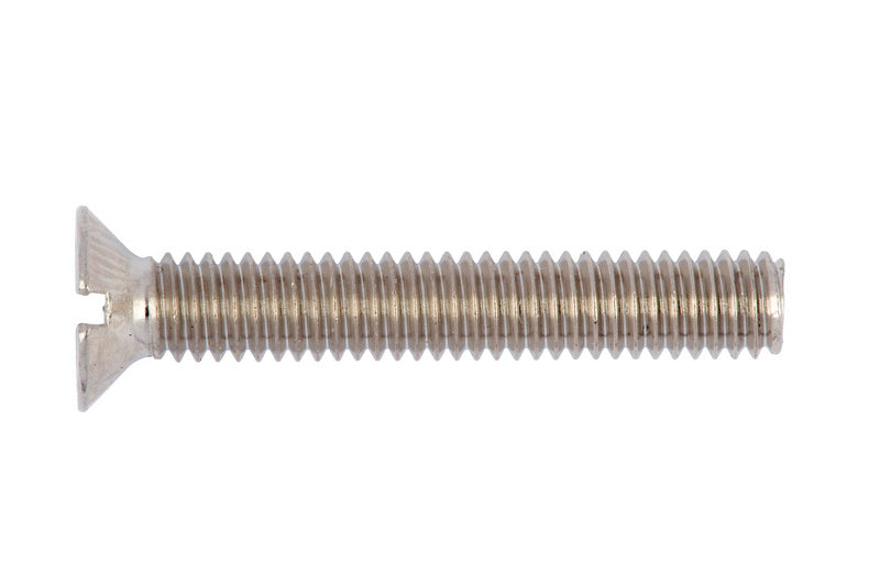 Schraube mit Senkkopf und Schlitz, robust und korrosionsbeständig für verschiedene Anwendungen.