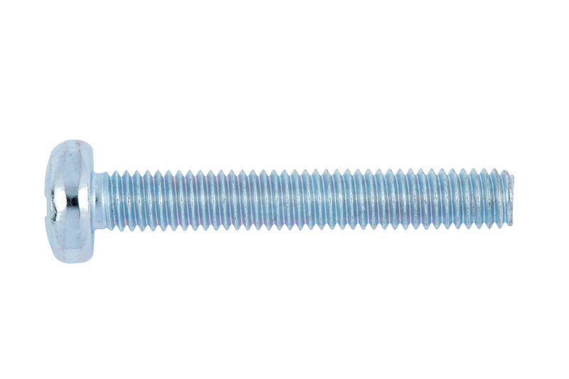 Linsenkopfschraube aus Stahl, 4,5 mm Durchmesser und 8 mm Länge, korrosionsbeständig.