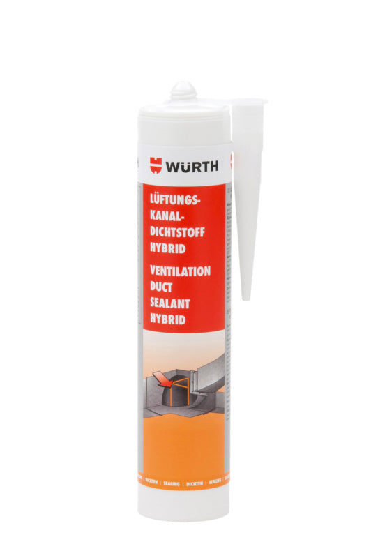 Kartusche mit 310 ml Hybrid-Dichtstoff für Lüftungskanäle, flexibel und witterungsbeständig.