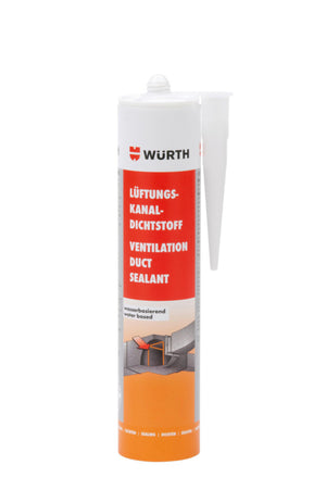 Dichtstoff in einer 310 ml Kartusche, geeignet für Lüftungskanäle und verschiedene Oberflächen.