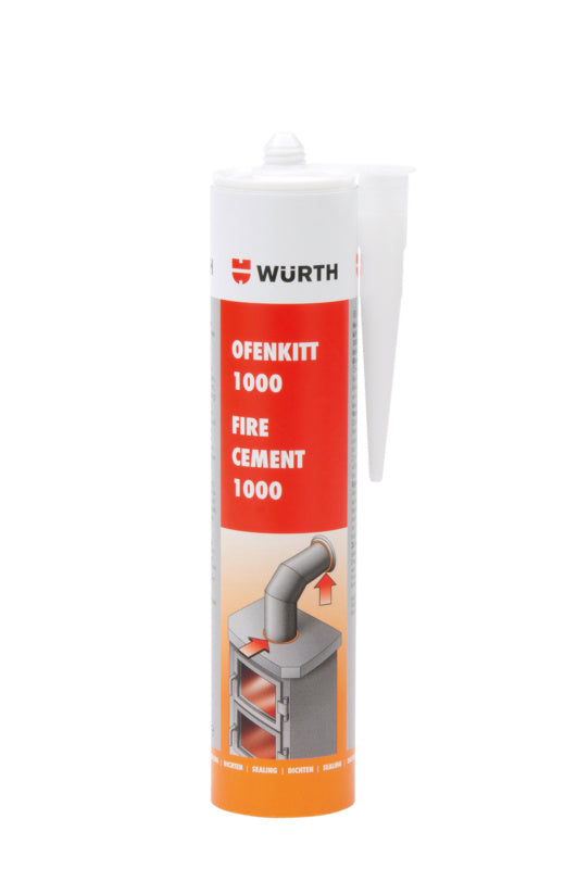 Hochtemperatur-Kitt in einer 310 ml Tube, geeignet für extreme Hitze bis 1000 Grad Celsius.