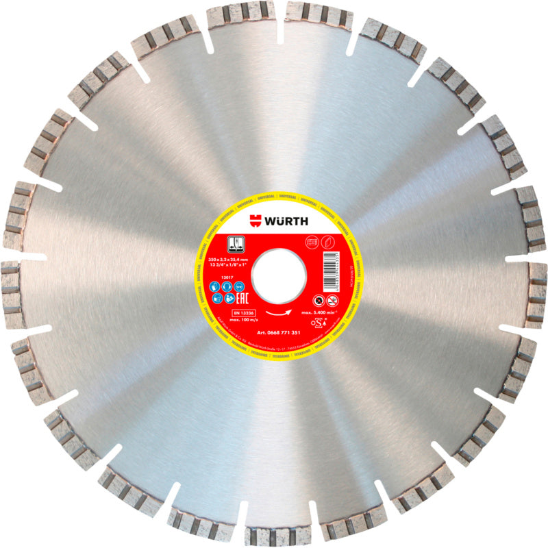 Runde Diamanttrennscheibe TSHB DIA FUG mit segmentiertem Rand für präzises Schneiden.