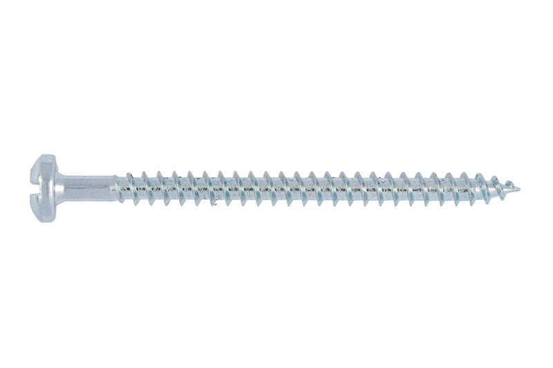 Stainless steel pan head screw with a flat underside and a Z2 drive.