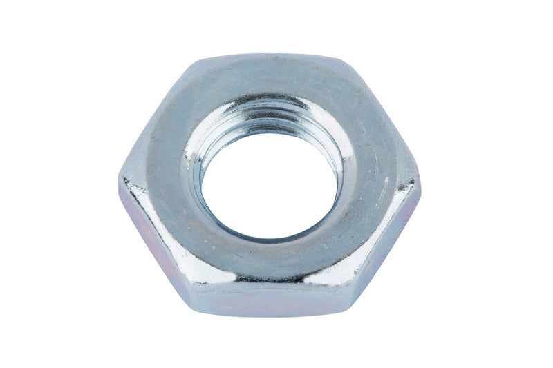 Sechskantmutter in niedriger Form, aus korrosionsbeständigem Stahl mit sechseckigem Design.