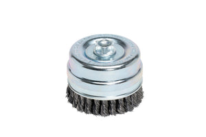 Topfbürste mit gezopftem Draht für Winkelschleifer, ideal zum Schleifen und Reinigen.