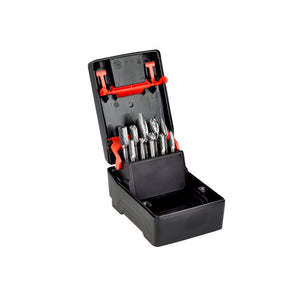 Frässtift Sortiment mit verschiedenen Formen aus Hartmetall in einem praktischen Aufbewahrungsbehälter.