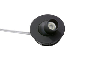 Schwarze LED-Lampe LICHTPKT-LED-EYE mit warmweißem Licht und modernem Design