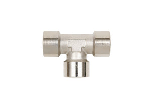 Stahl-T-Stück mit Innengewinde G1/2 für Druckluftanlagen, robust und langlebig.