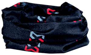 Schwarzes multifunktionales Schal-Tuch aus atmungsaktivem Material für vielseitige Nutzung.