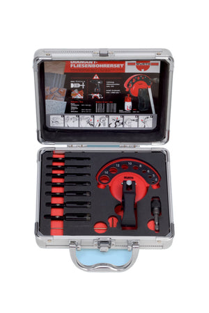 Set von zehn Nassbohrkronen mit Diamantsegmenten, Durchmesser 5 bis 14 mm.