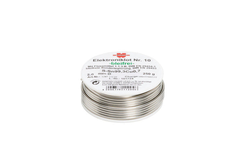 Elektroniklot-LOT-NR10-SN99,3CU0,7-BLEIFREI-250G-D2,0     Verpackungsinhalt    1 Einheit
