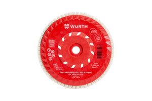 Lamellenfächerschleifscheibe mit Filzlamellen für gleichmäßiges Schleifen von Metall, Holz und Kunststoff.