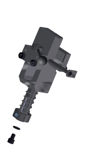 Bohrlehre Fixograss 9000 mit Skalen und Einstellmöglichkeiten für präzises Bohren von Holz und Metall.