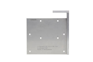 Bohrlehre Klappenbeschlag mit robustem Design und präzisen Markierungen für Bohrlöcher.