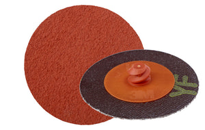 Mini Vulkanfiberscheibe 777F ROLOC mit 75 mm Durchmesser für präzises Schleifen in engen Räumen.