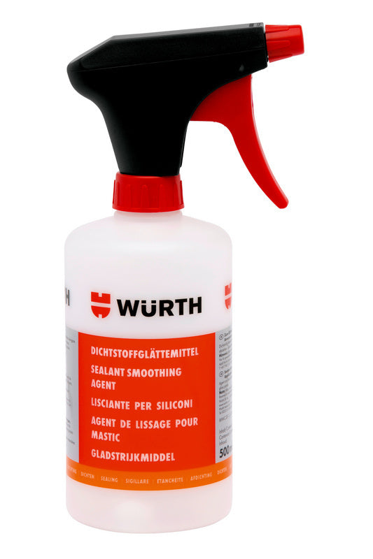 Leerer 500 ml Sprühbehälter für Dichtstoffe mit ergonomischem Sprühmechanismus und transparenter Oberfläche.