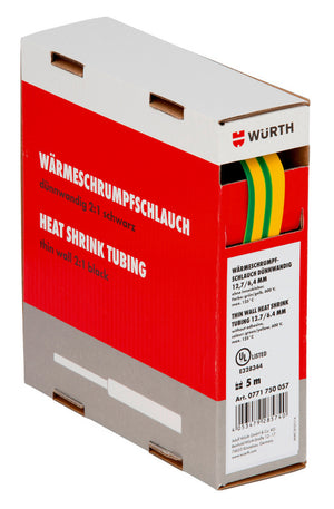 Die WSHRMPFSCHL-BOX in Grün und Gelb enthält fünf Einheiten von 19,0 bis 9,5 mm.