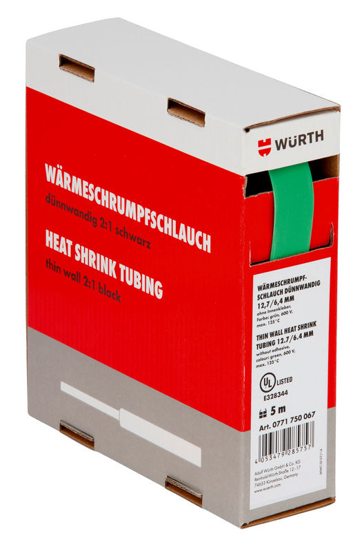 Die WSHRMPFSCHL-BOX enthält fünf Werkzeuge in Größen von 25,4 mm bis 12,7 mm in einer grünen Box.