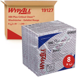Wypall X80 Plus rote Wischtücher, 34x35cm, 8x30 Stück.