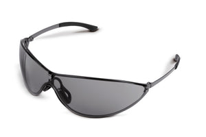 Vollsichtbrille SHTZBRIL-TAURUS-GRAU mit rahmenlosem Design und grauer Tönung für optimalen Schutz.