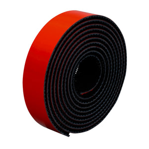 Schwarzes selbstklebendes Klettband 25 mm breit und 2,5 m lang, flexibel und wiederverwendbar.