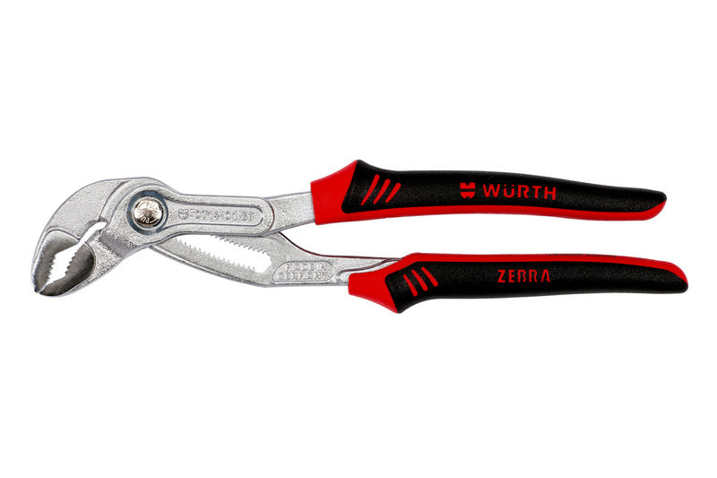 Wasserpumpenzange WAPUMPZANG 250MM mit rutschfesten Griffen und präziser Anpassungsmechanik.