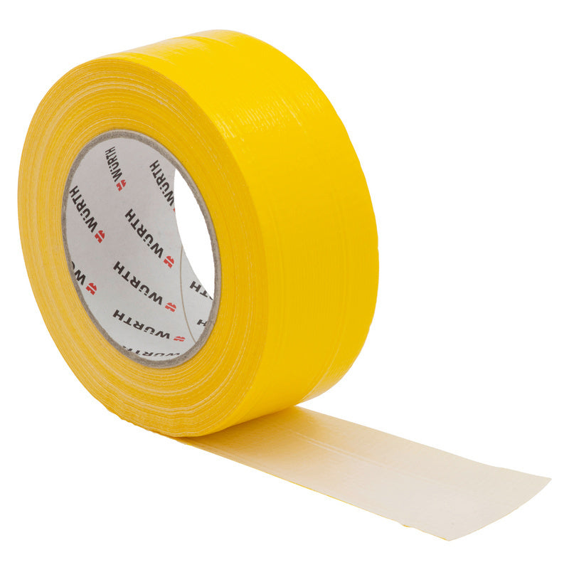 Gelbes Gewebe-Abdeckband 48 mm breit und 50 m lang, 24 Rollen in Verpackungseinheit.