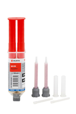 Flasche mit 25 ml DBL-MOERT-(WIT-FIX) für starke Fixierung von verschiedenen Materialien.