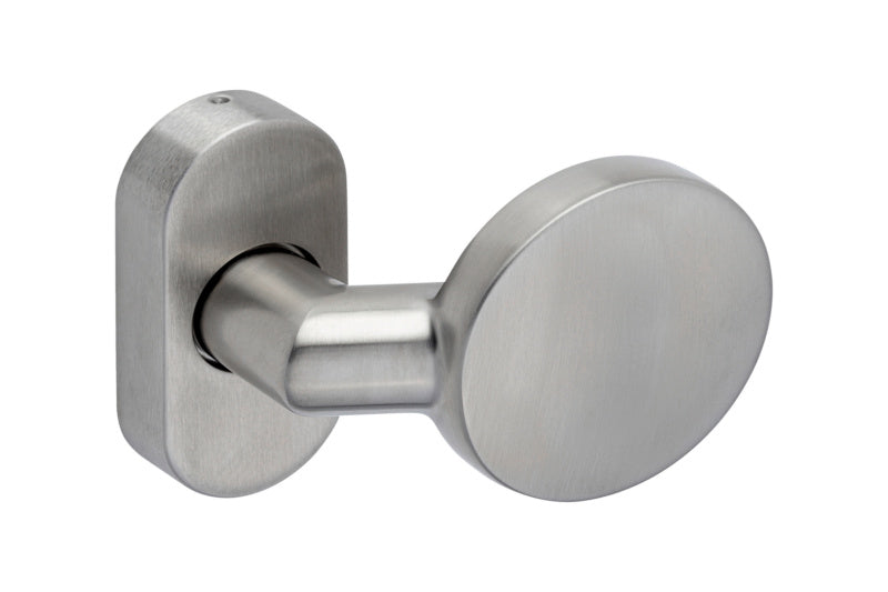 Türdrücker aus Edelstahl für Rohrrahmentür mit glatter Oberfläche und modernem Design.