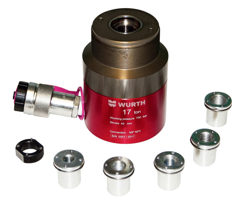 Hydraulikzylinder-HYDRZYL-17TO-HUB 43MM-SCHNELLKUPPL-ALU     Verpackungsinhalt    1 Einheit